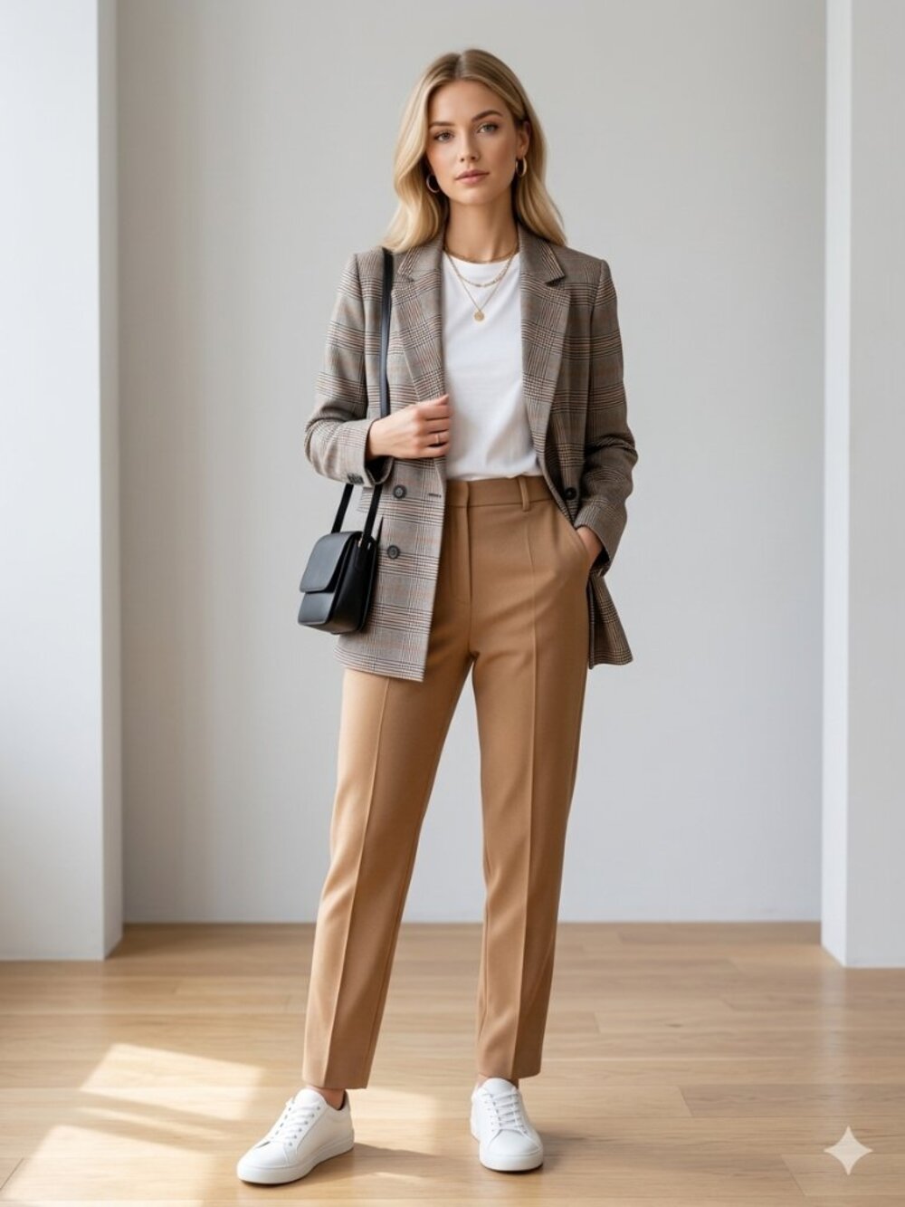 H&M brown plaid blazer – US 6